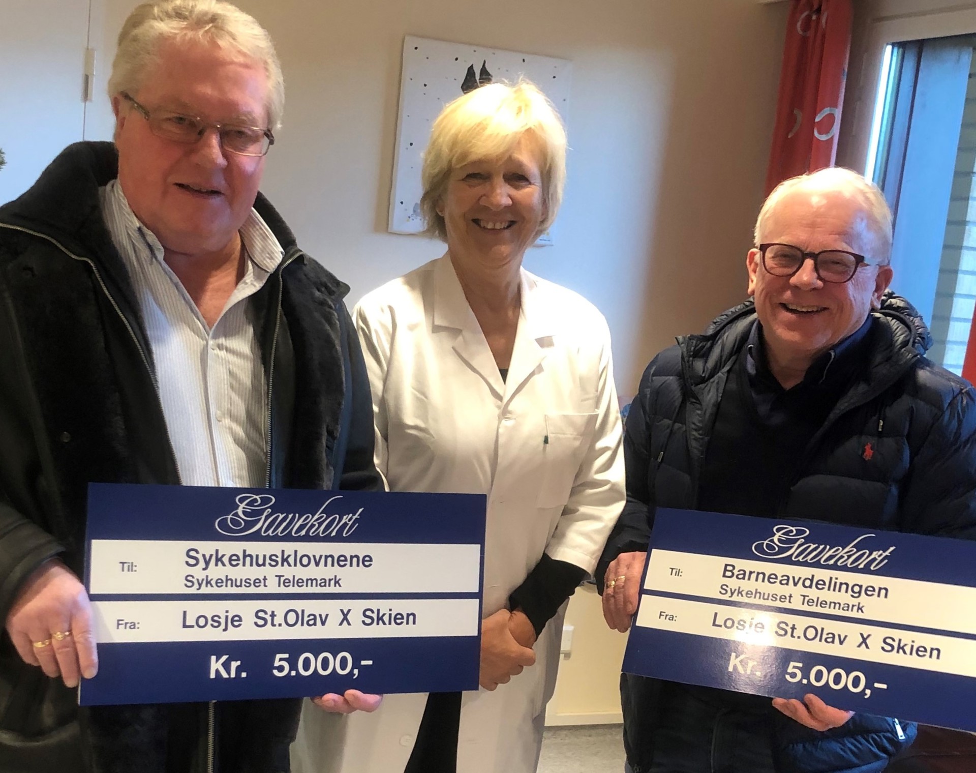 Gave fra St.Olav X til Sykehuset Telemark